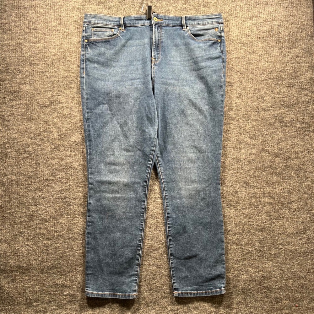 Tommy Hilfiger Womens Blue Straight Leg Jeans Size 16 Medium Wash 6272